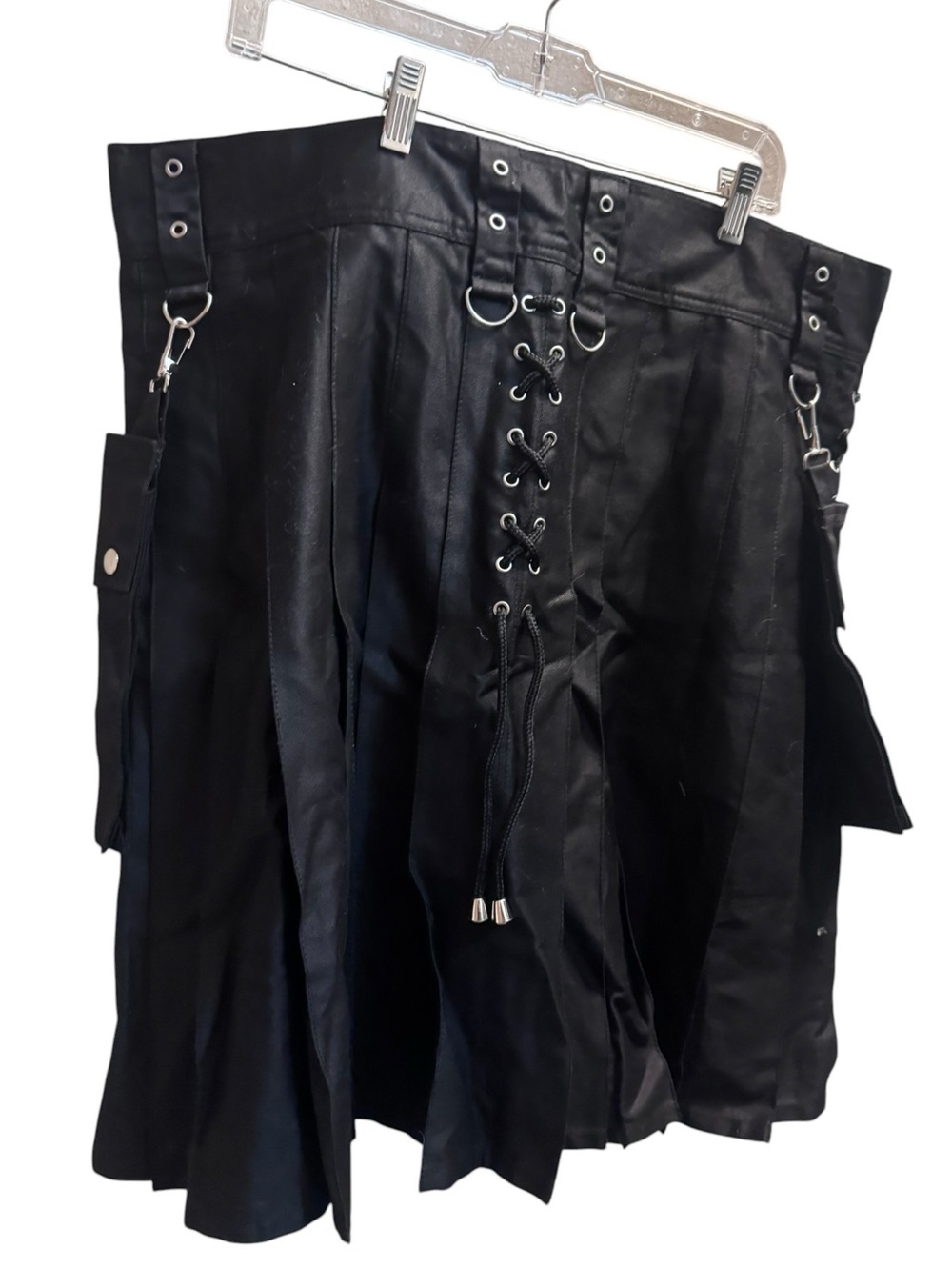 KILT Utility Men's Traditional Scottish Highland Size 34 Black Cargo Tactical